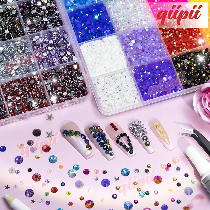 qiipii 48 Color 3mm Jelly AB & Crystal Colorful Resin Rhinestones - Image 4