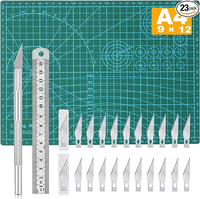 Self Healing Sewing Mat, Exacto Knife Precision Carving Craft Hobby Knife Kit by Jneoace