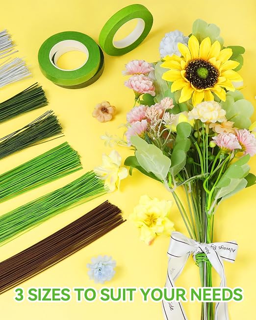 100 PCS 18 Gauge Green Floral Wire Stems - Image 4