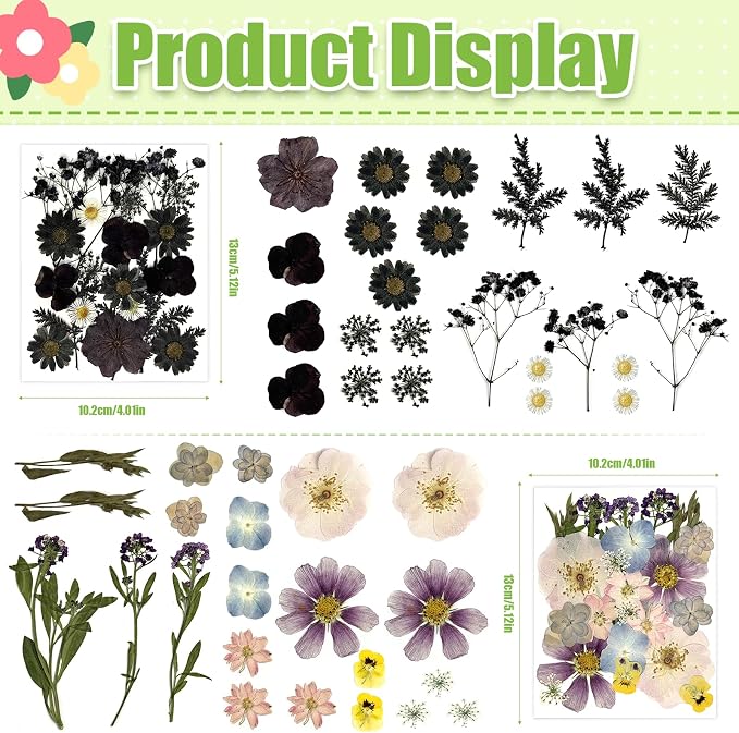 110Pcs Dried Flowers for Crafts, Pressed Flowers for Resin Molds - Image 2
