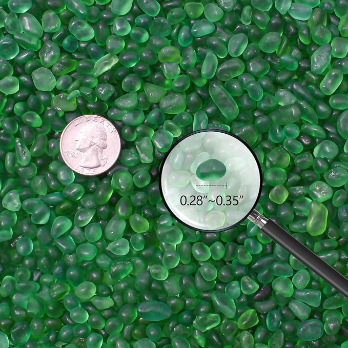 Keedolla Green Fish Tank Gravel Aquarium Frosted Glass Rocks, 0.5 Lb Mini Fish - Image 4