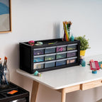IRIS USA 12-Drawer Desk Storage Organizer, Made in USA, Small Parts Plastic - Image 3