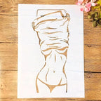 TIAMECH A4 Reusable Sexy Bikini Girl Stencil by TIAMECH