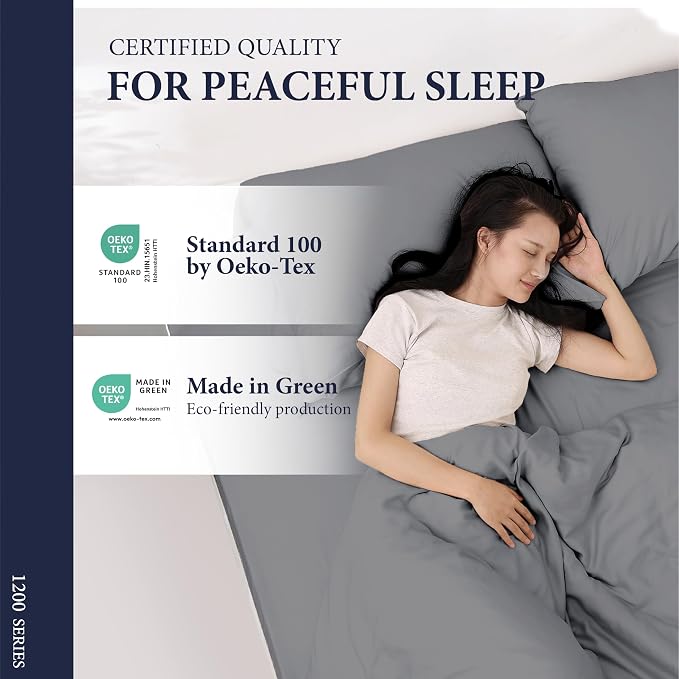 100% Egyptian Cotton Pillow Cases Standard/Queen Size Set of 2 - Image 6