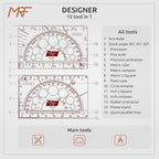 Designer – 15-in-1 Credit Card Multitool Ruler – Aluminium Wallet Multitool Card - Image 3