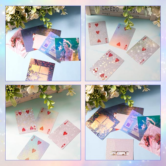 60 Sheets Holographic Laminate Sheets Clear Glitter A4 Size Vinyl Sticker Paper - Image 4