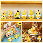 Poen 6 Sets Ready to Paint Your Own Bee Gnome Statues DIY Ceramics Bee - Image 5