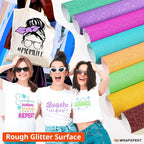 WRAPXPERT Neon Glitter HTV Heat Transfer Vinyl Bundle, 8 Packs Glitter Iron on - Image 5