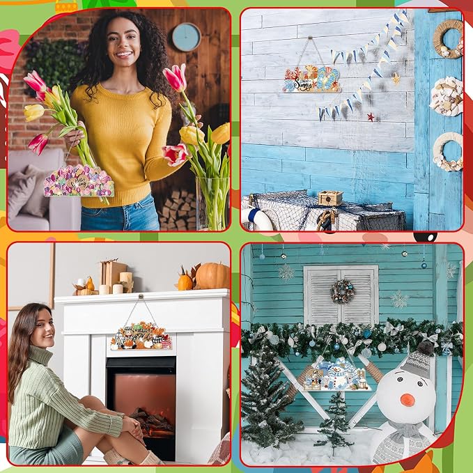 Cinnvoice 12 Pcs Summer Seasonal Diamond Art Hanging Ornament Kit - Image 5