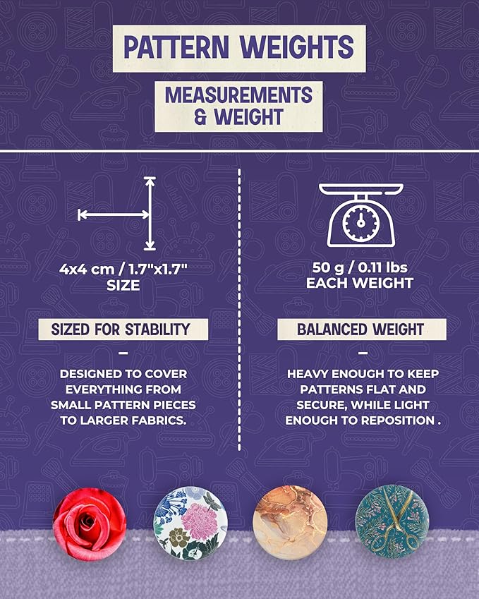 The Quilted Bear Pattern Weight Set – Scratch-Resistant Fabric Weights - Image 3