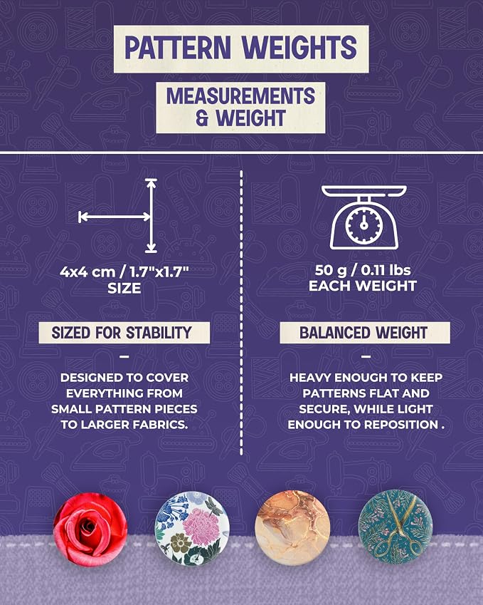The Quilted Bear Pattern Weight Set – Scratch-Resistant Fabric Weights - Image 3