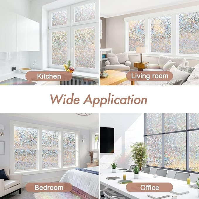Haton Window Privacy Film, Stained Glass Rainbow Film Decorative Window Clings - Image 9