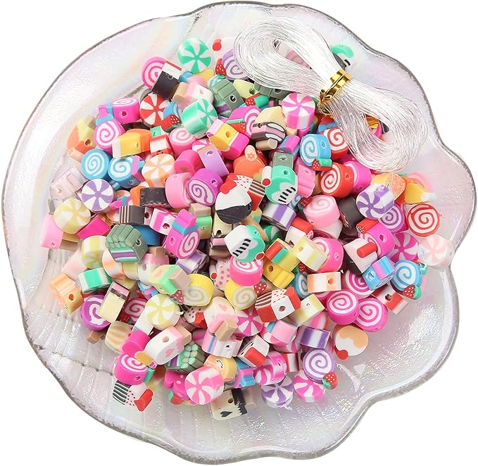 100pcs Mixed Polymer Clay Spacer Beads by LUBINGSHINE