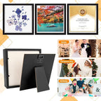 VOKOY 5 Pack 5" x 5" Shadow Box Frame, Small Wood Black Hollow Photo Frame - Image 5