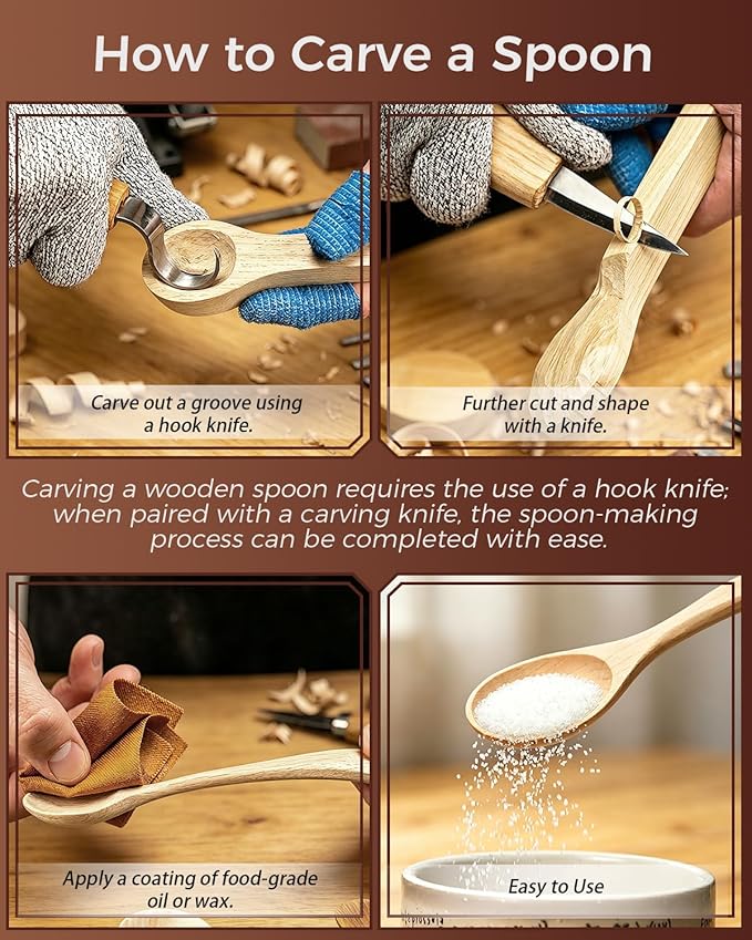 Basswood Spoon Carving Blanks 4-Pack: Unfinished Soft Wood Spoon Kit - Image 3