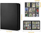 12 Pocket Ringless Side Loading Trading Card Binder, 720 Cards PU Fixed Page - Image 2