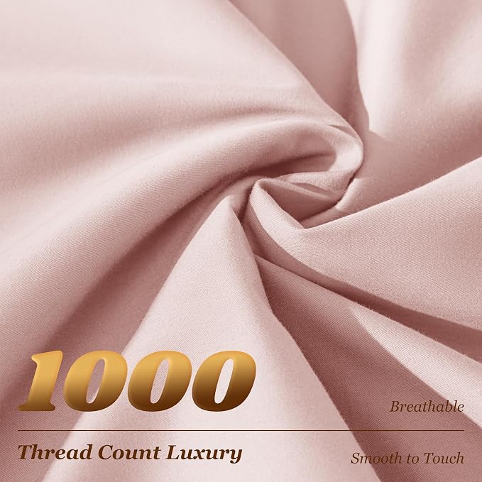 LBRO2M 100% Cotton Sheets Set Deep Pocket 19", 1000 Thread Count Full Size 4 - Image 4