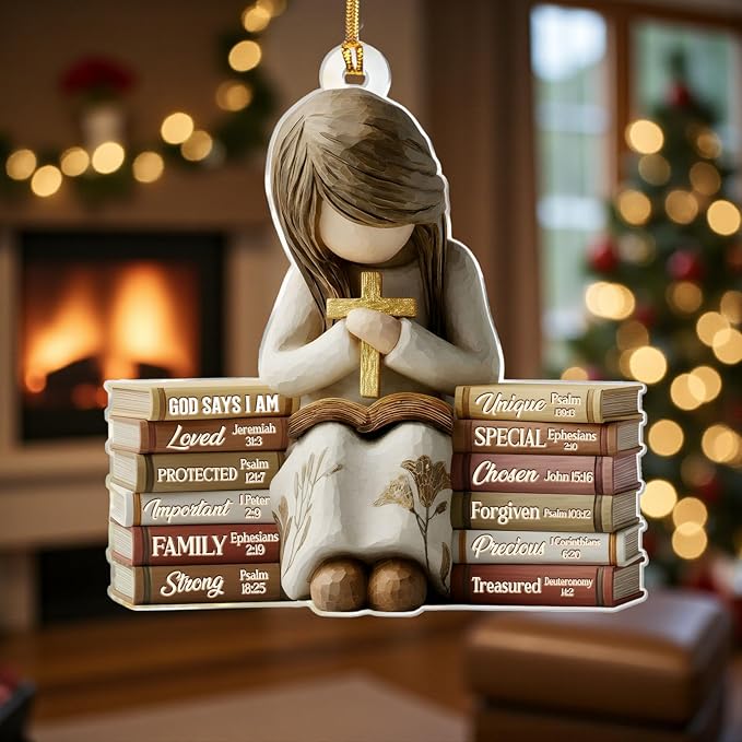 Christmas in July Decorations, God Says I Am Christian Christmas Ornament 2026 by KATINAT