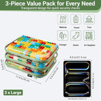 YQBRAO 3-Pack Large Clear Hard Shell Zipper Case, 1.2mm Ultra-Thick Rigid Toy & - Image 4