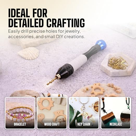Jewelry Hand Drill Pin Vise, Micro Drill Bits Set - Image 7