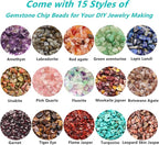 1500Pcs Natural Chip Stone Beads 5-8mm Crystal Bracelet Jewelry Making Kit | - Image 2
