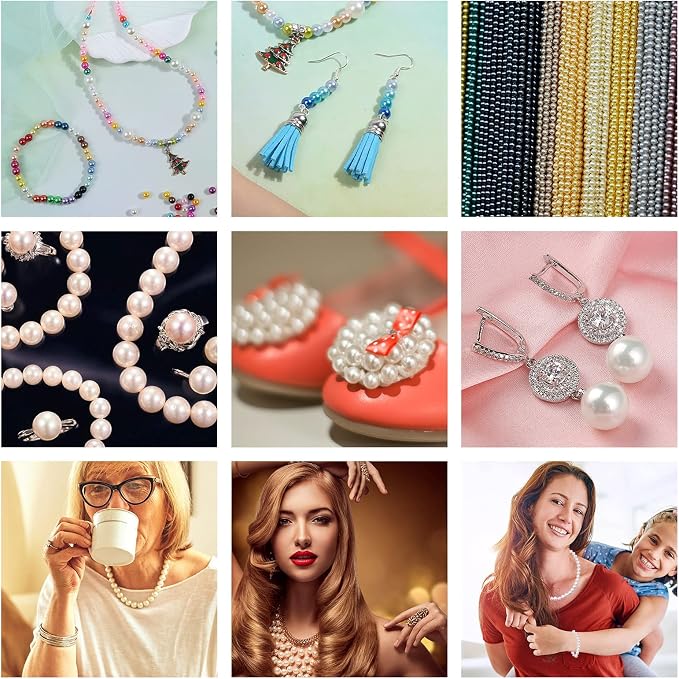 1960PCS Pearl Beads, 6mm 28 Colors Multicolor Loose Pearls - Image 7
