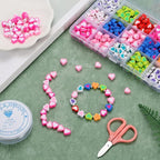 100pcs Contrast Color Love Heart Polymer Clay Beads - Image 5