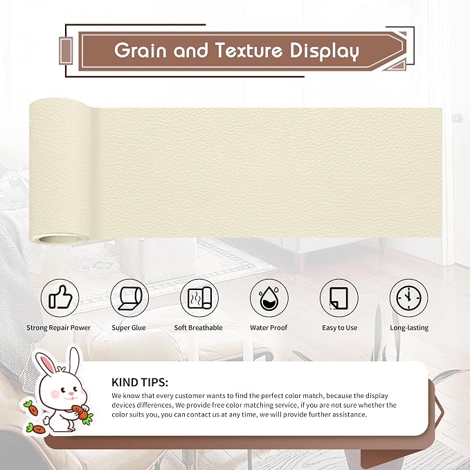 KING MOUNTAIN Leather Repair Patch, 4 x 63 Inches self Adhesive Leather Repair - Image 2