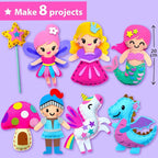 KRAFUN Fairy Tales Sewing Kit for Kids Ages 5-10 | 8 Projects | Sew 8 felt - Image 3