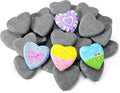 Simetufy 9 Pcs 2in Heart-Shaped River Rocks by Simetufy
