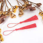 VAPKER 100 Pieces Light Coral Color 13cm/5-Inch Silky Handmade Soft Tassels - Image 4