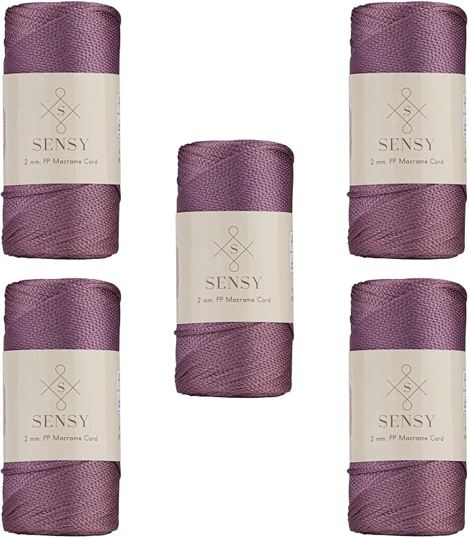 5 Skeins of Sensy Premium 2mm 251 Yards Polyester Rope 100% Polypropylene Cord by SSENSY