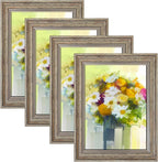 LUCKYLIFE 8x10 Picture Frame Set of 4, Rustic Brown Picture Frames by LUCKYLIFE