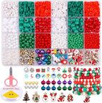 Wuollgess 2600 PCS Christmas Beads, Clay Beads Kit, Pony Beads and Glass Seed by Wuollgess