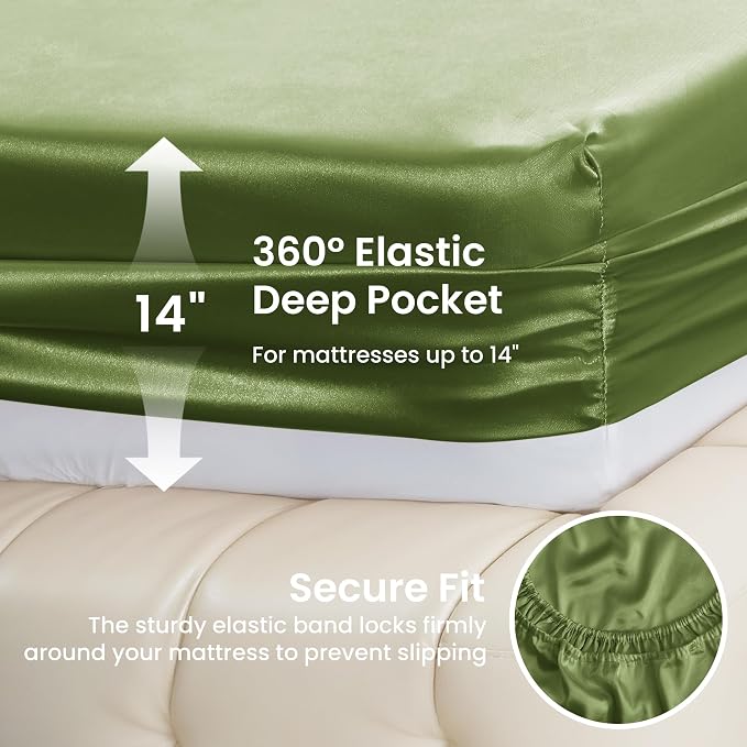 Love's cabin California King Satin Sheet Sets - Image 4