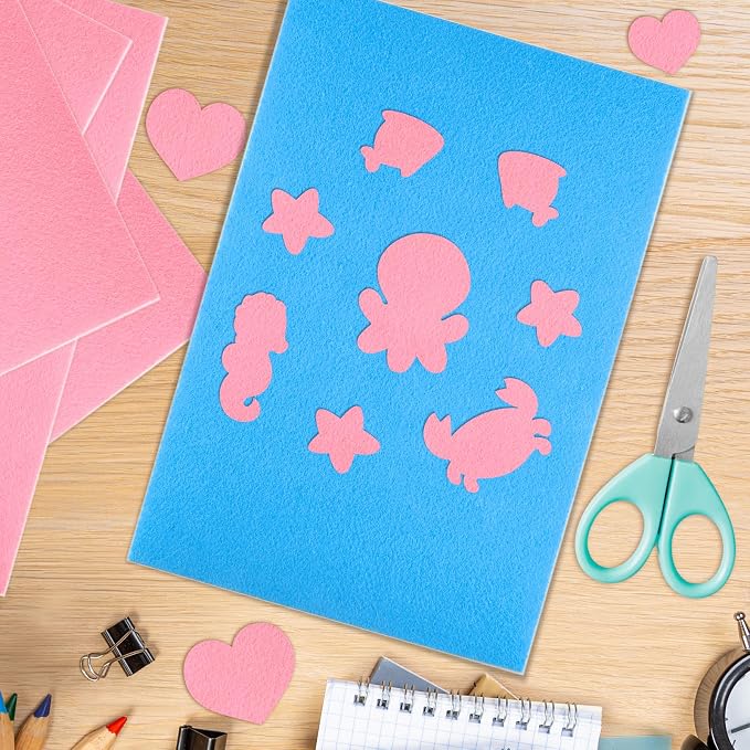 10PCS Pink Self Adhesive Felt Fabric Sheets Sticky Felt Sheets - Image 7