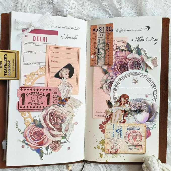 PRSTINCOL 100Pcs Vintage Sticker Pack - Image 8