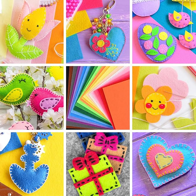 NEBURORA 80PCS Felt Fabric Sheets Craft Kit - Image 7