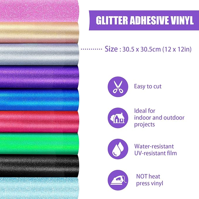 Glitter Self Adhesive Vinyl for Cricut - Image 2