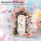 60PCS Butterfly Window PET Stickers – Romantic Vintage Style Journal Supplies - Image 4