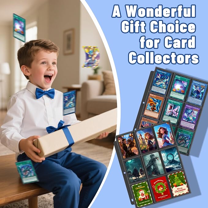 450 Pockets Trading Card Sleeves Binder, Baseball Card Binder Sleeves fit - Image 7