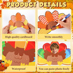 gisgfim 80Pcs Fall Decorations Bulletin Board Thanksgiving Turkey Paper - Image 3