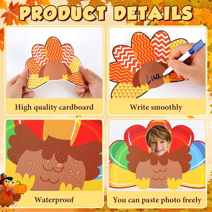 gisgfim 80Pcs Fall Decorations Bulletin Board Thanksgiving Turkey Paper - Image 3