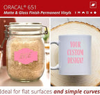 ORACAL 651 Matte Soft Pink Vinyl Durable Roll Easy to Weed Permanent Adhesive - Image 2