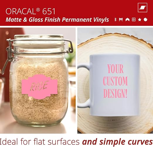 ORACAL 651 Matte Soft Pink Vinyl Durable Roll Easy to Weed Permanent Adhesive - Image 2
