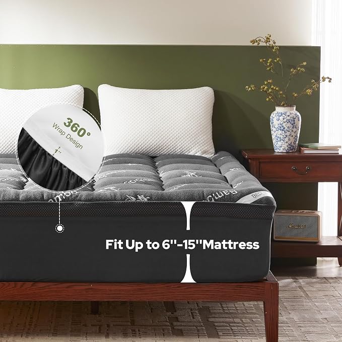 BEDLORE 4 Inch Memory Foam Mattress Topper Twin, 2-in-1 Dual Layer Design - Image 6