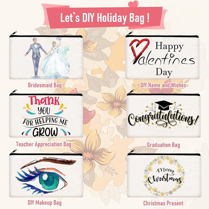 Legigo Blank Canvas Bag Zipper Pouch Makeup Bags Bulk - Image 4