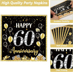Qyeahkj 50 Guests 60th Anniversary Plates and Napkins Party Supplies 60th - Image 4