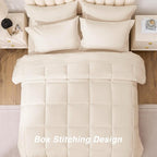 Love's cabin King Size Comforter Set Beige, 7 Pieces King Bed in a Bag - Image 4