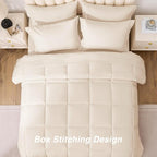 Love's cabin Twin XL Comforter Set Beige, 5 Pieces Twin XL Bed in a Bag - Image 4